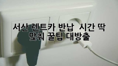 서산 렌트카 반납, ⏰ 시간 딱 맞춰 꿀팁 대방출! 🚗💨